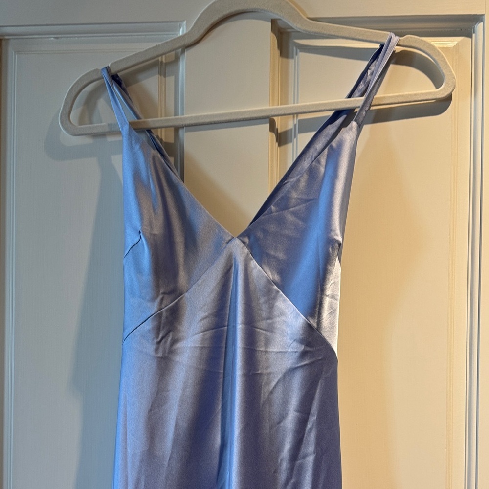 Show Me Your Mumu Blue Satin Slip Dress